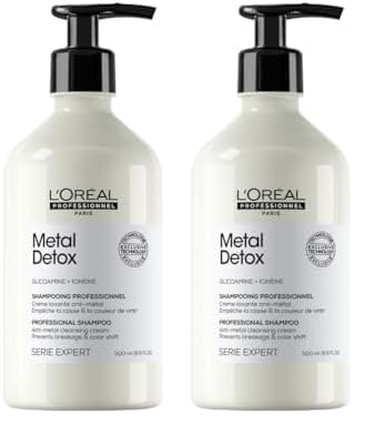 L’Oréal Professionnel, Shampoing Anti-Casse, Cheveux Abîmés & Cassants, Colorés ou Naturels, Detoxifie & Renforce la Fibre, Sans sulfate, Technologie brevetée, Metal Detox, Série Expert, 500ml