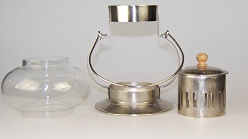 Exner Lantern Silver Oldschool Glass and Metal Height 21 cm