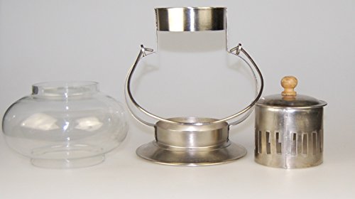 Exner Lantern Silver Oldschool Glass and Metal Height 21 cm