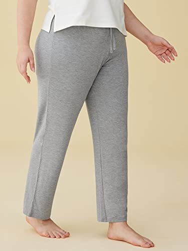 Latuza Women's Knit Loungewear Pajama Pants L Light Gray