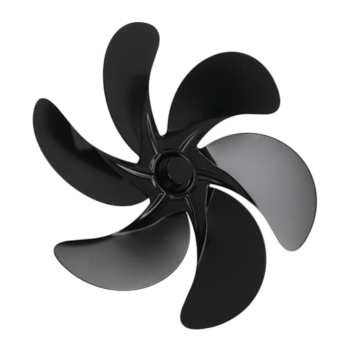 Cyrank Ersatz für Kaminventilator, Kaminventilator Lüfter mit 6 Blätter, Wärmebetriebener Ofenventilator, 6 Flügel, Schwarzes Ersatzteil Für Ventilatorflügel, Universelles Zubehör