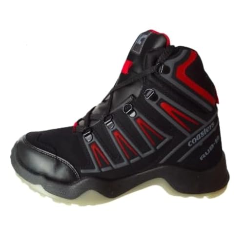 Image of ADD GEAR CTR - HIGH Ankle - Trekking Waterproof Shoes Anti-Skid Hiking, Sahyadri Mountain Boots for Men and Women in Action - RUB-50 (Black)