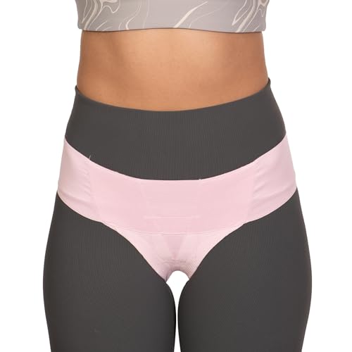 FEMME JOCK Patented Pelvic Orthotic Support Belt For Women ? Uterus Girdle for Prolapsed Bladder, Vulvar Varicosities, Postpartum Recovery, Symphysis Pubis, Dysfunction | Low Waist - Pink (XL)
