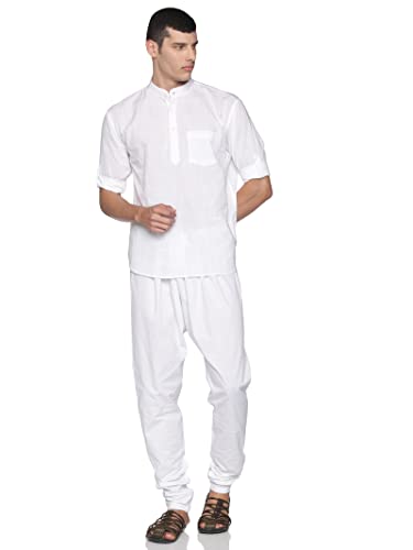 MENS WHITE SHORT KURTA