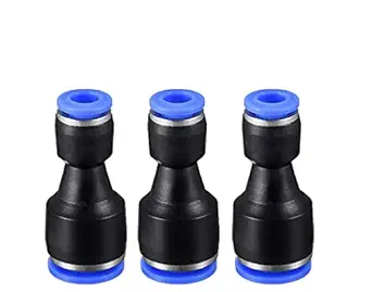 6mm to 4mm Straight Tube Pneumatic Air Hose Fitting Quick Straight Push In Tube Connector(3-Pcs)