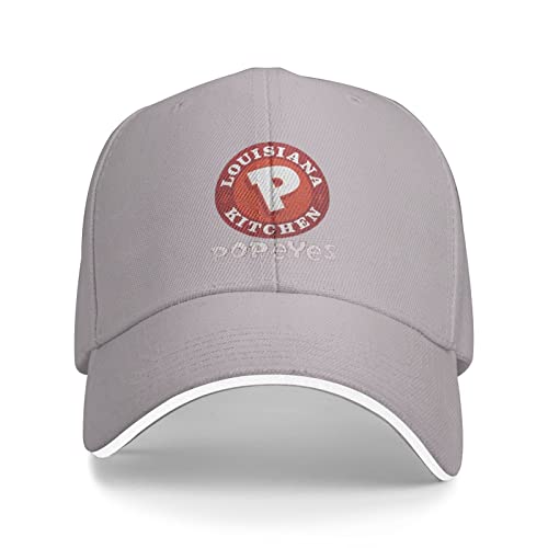 AUMIDO Popeyes Louisiana Kitchen Unisex Vintage Washed Baseball Cap Adjustable Hat Trucker Outdoor Cowboy Men Women Dad Casual Classic Sports Gray