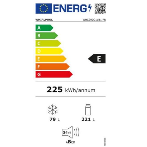 Réfrigérateur congélateur encastrable 6ème Sens Push Pull WHIRLPOOL WHC20D011B1FR - vue 4