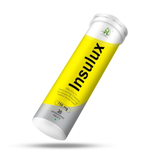 Healthy Nutrition - Just for the Health of it Herbal Insulux, Improve Endocrine & Support Blood Sugar level with Gymnema Sylvestre - 750mg,20 Effervescent Tablets