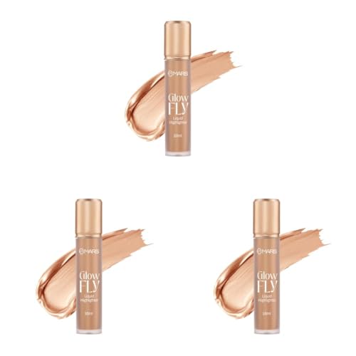 Image of MARS Glow Fly Liquid Highlighter (10 ml) (02-WINGED CHAMPAGNE) | Enriched With Sunflower Seed Oil | Radiant Glow | No Chunky Particles | Light-Weight & Long-Lasting | Ultra Blendable Formula