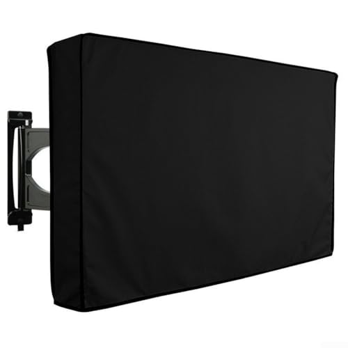 Cubierta de TV para exteriores hecha de tela Oxford 210D, impermeable, a prueba de polvo, cubierta protectora para televisores de pantalla plana con costuras dobles reforzadas (50-52)