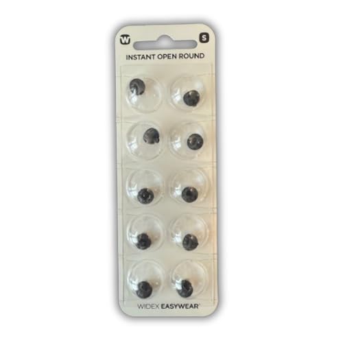 Widex Instant Open Round Domes (Small) Replacement Hearing Aid Ear Tips Soft Silicone Fit for Widex Hearing Aids Vented Design for Clear and Natural Sound