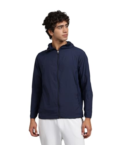 Image of BLUE TYGA Air Pro Sunscreen Jacket | UV Protection Hooded Jacket | 40 GSM Nylon, Breathable Mesh, Quick-Dry Summer Wear