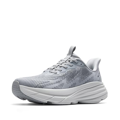 Men's Slip On Walking Shoes Hands-Free Cushion Running Tennis SwiftPlush Non-Slip Comfortable Workout Gym Athletic Fashion Sneakers 8.5 Grey