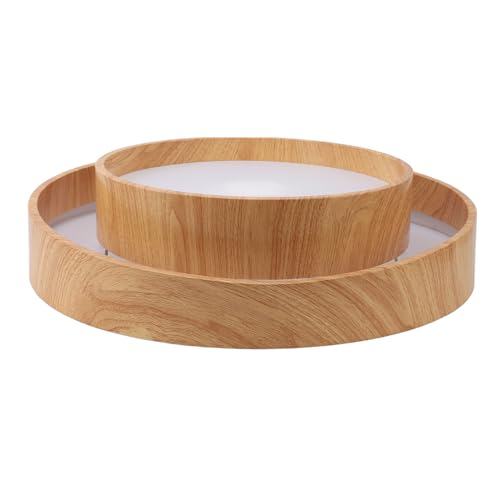 Plafonnier LED design fer et grain de bois premium 60 cm