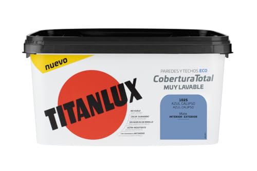 Miniatura 3 de Titanlux Titan Pintura Plástica Covertura Total 4L (1025 Azul Calipso)