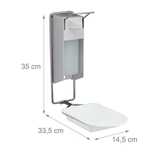 Distributeur de désinfectant argenté mural avec finition soignée de 500 ML