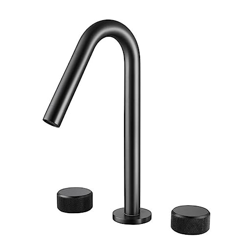 Mélangeur d'eau chaude et froide 3 trous en laiton pour lavabo