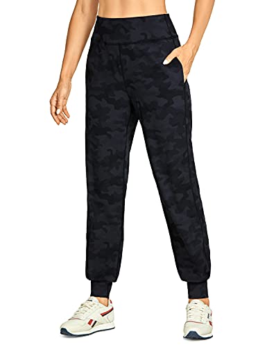 CRZ YOGA Women s Comfy Lounge Sweatpants Yoga Joggers High Waist Workout Pants - Naked Feeling Soft Dark Grey Camouflage Large