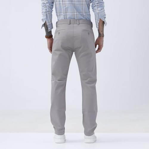 Image of BASICS Premium Cotton Stretch Formal Trousers for Men | Office Pants