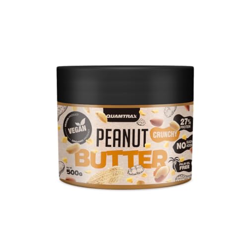 Quamtrax Nutrition - Peanut Butter (Mantequilla de Cacahuete) - Sabor auténtico, alto contenido proteico y sin azúcares añadidos (500, Crunchy)