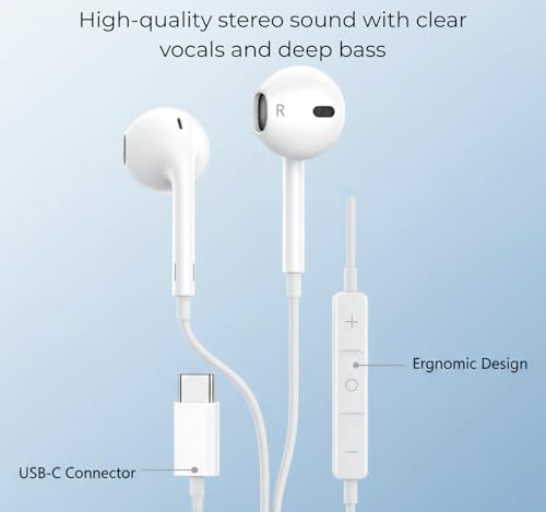 Image of Original for iPhone 15 Pro /16 /17 | USB-C Wired Earphone with Punchy Bass, Clear Calls & Smart Inline Controls