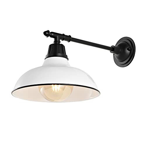Image of JONATHAN Y Wallace 1-Light Outdoor 12.25 inch Wall Sconce, White /Black