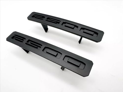 Image of 2Pc Front Bumper Fascia Side 2500 Emblems 3D Nameplates Badge Replacement for 2024+ Sierra 2500HD 86578370 86578372 (Matte Black)