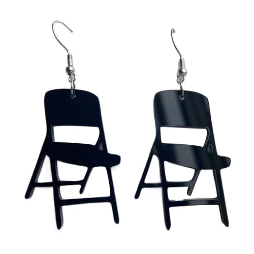 Divertente Sedia Pieghevole Dangle Orecchini Pendente Glitter Gioielli Fascino Unico Per Le Donne Ragazze Divertente Glitter Pieghevole Per Le Donne Creative Moda Acrilico Unico, Taglia unica, come