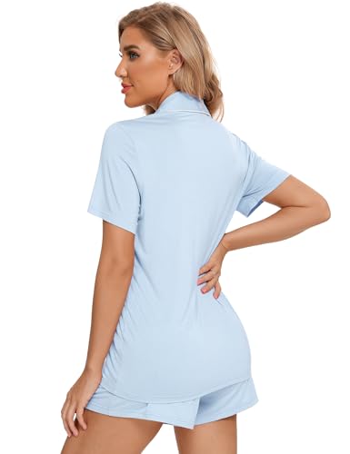 Leikar 2 Pack Button Up Pajama Set For Women Sleepwear Soft Pjs Bride Pajamas4