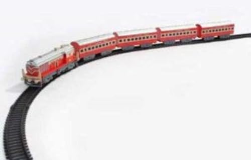 Image of Centy Toys Plastic Indian Passenger Train With Coaches & Railway Track, Pack Of 19, Multicolour