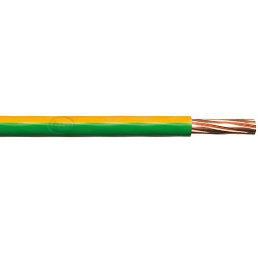 Merriway® BH01517 Single Core Round Earth Cable, 6491X 4.0mm Yellow & Green, 5 Metres (16.5 feet)