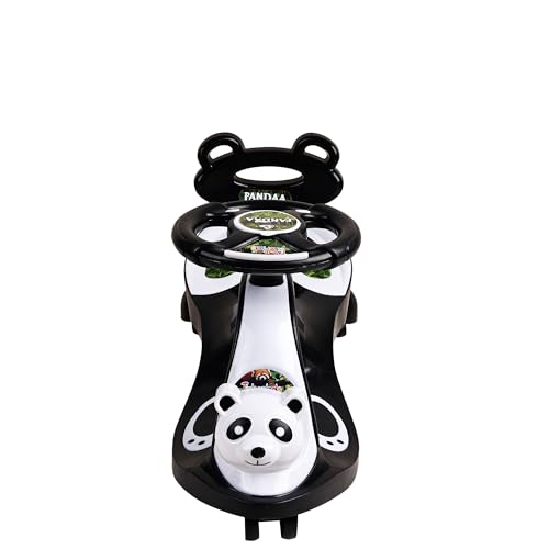 Image of Santoz Baby Panda Face Magic Car | Ride on Baby Car | Kids Push car | Swing Car | Comfortable Seats with Streeing Light and Music and with Back Support Swing car | Kids Age 3+ (Panda Face Black)