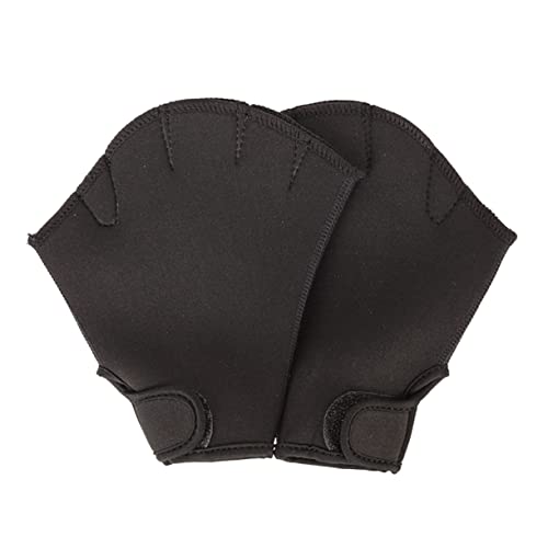LIOOBO 1Pair Webbed Swimming Gloves for Water Training Aquatic Fit Paddle Gloves Black Enhance Strengthen Muscles Pool Diving Activities
