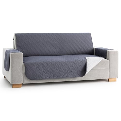 MAXIFUNDAS | Cubre sofá Dry Protect | Color Gris | 2 Plazas | Repelente de Líquidos | Acolchado y Reversible | Funda Protectora Antimanchas | Apto para Mascotas