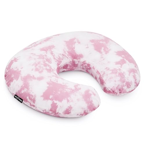 Image of Dream On Me Beeboo Nursing Pillow and Positioner, Breastfeeding and Bottlefeeding Pillow, Removable and Washable Pillow Cover, Soft and Breathable Fabric, Pink