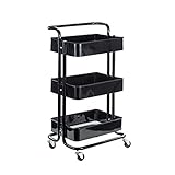[2 or 3 layers adjustable]-The rolling storage cart can be adjusted to 2 or 3 shelves, used for bathroom and kitchen countertops, without casters, so it has a wide range of uses
