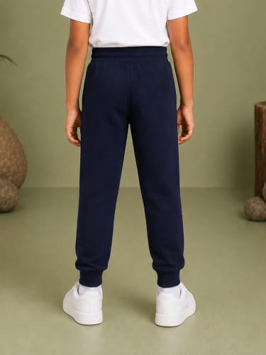 Image of KiddoPanti Boys Solid Fleece Track Pants | Cotton Poly Fleece Fabric | Ankle Length Bottom Rib | 2 Front Patch Pocket | Elastic Waist & Drawcord | Jogger Track Pants for Boys