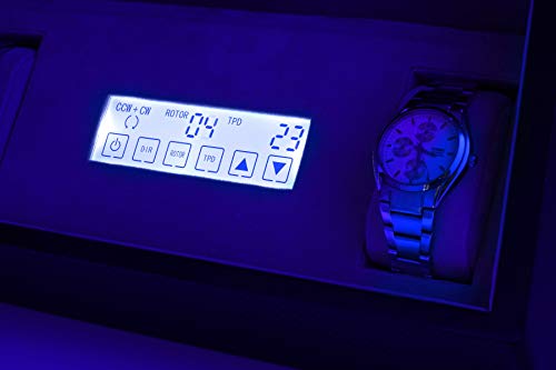 12 Watch Winder with 2 Storage Space, Customisable Winding Mode and Backlight (Ebony + Grey) - Thumbnail 5