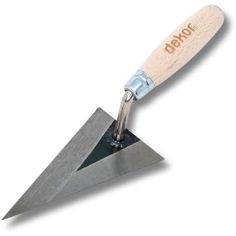 DEKOR Pointing Trowel 5.5" - Spring Steel Ensures Rust-Free Performance for Concrete Tools and Masonry Tools - Concrete Trowel for Commercial and DIY Use - Made in Europe - Wooden Handle Cover