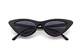 FOURCHEN Sunglasses for kids, Bold Retro Oval Mod Thick Frame Sunglasses Round Lens Clout Goggles (cat eye black)