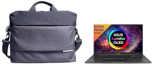 Image of ASUS Vivobook 15 OLED (2023), AMD Ryzen 7 7730U, 15.6 inch (39.62 cm) FHD OLED, (16GB RAM /512GB SSD), M1505YA-LK741WS EOS 2 Messenger Bag (Black)
