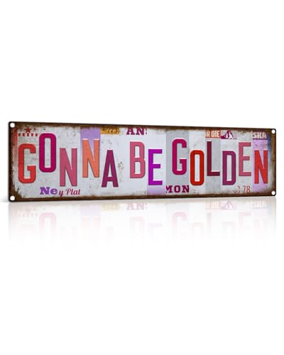 Gonna Be Golden Vintage Metal Sign - Kpop Merch Birthday Decorations