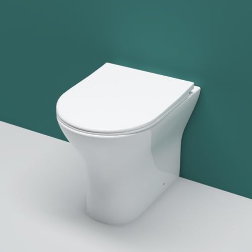 Sky Bathroom Back to Wall Toilet Modern Pan Soft Close Seat Space...