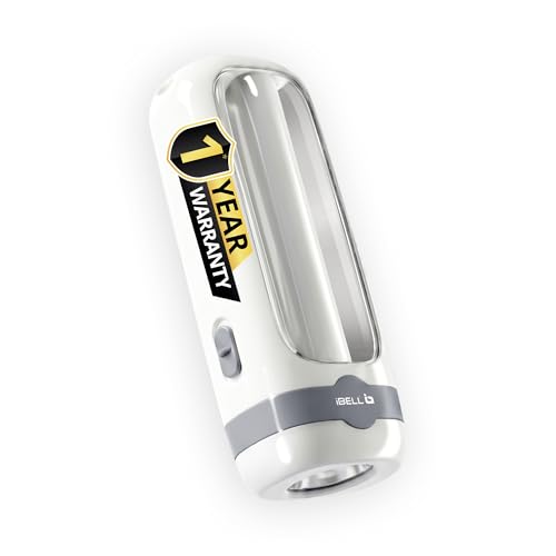 Image of IBELL EL8438SL Rechargeable Torch, Emergency Light, 2 Light Modes, Bright & Efficient Illumination, Portable Mini Flashlight (White)