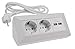 ChiliTec 2-fach Ecksteckdose mit 2x USB 1,5m Kabel Vormontiert I Kinderschutz I 230V Küchensteckdose für Aufbau & Eck-Montage I Arbeitsplatte Küche Werkstatt I Matt-Weiß