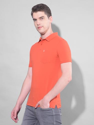Image of Dollar Men's Pack of 1 Solid Cotton Blend Polo Neck T-Shirt