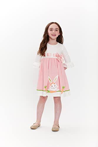 Bonnie Jean Girl's Easter Dress - Pink Bunny Dress For Baby Toddler And Little Girls, Pink And Ivory, 4T #TOP4