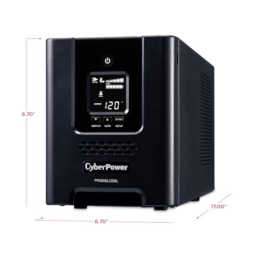 CyberPower PR3000LCDSL 30A Smart App Sinewave UPS Battery Backup and Surge Protector, 3000VA/2700W, 7 Outlets, AVR, Mini-Tower, UL Certified - image 6