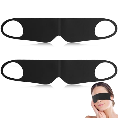 2Pack Cotton Sleep Mask Zero Pressure Eye Mask for Sleeping, Breathable Blackout Blindfold for Travel, Elastic Sleep Mask for Women Sleeping Overnight Home Office Airplane Rest