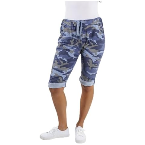 Ladies Italian Stretch Camouflage Shorts Cover